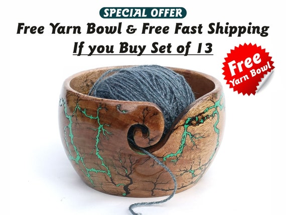 Epoxy and Rosewood Mix Yarn Bowl and Crochet Hook 3.5 Mm to 12 Mm Crochet  Hook Soft Handle Knitting Needles for Knitting Crocheting Handle 