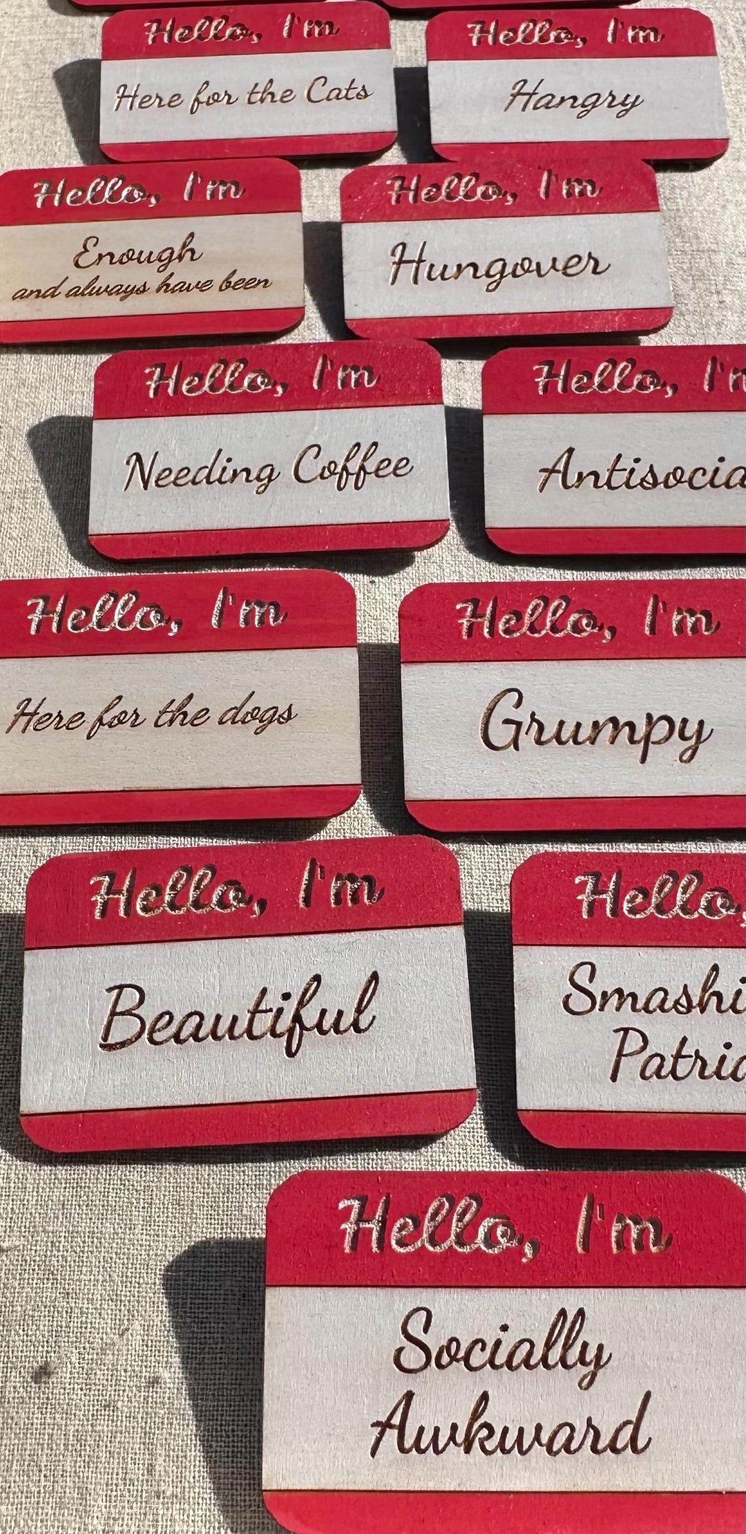 Hello I'm, Personalized Pins - Etsy
