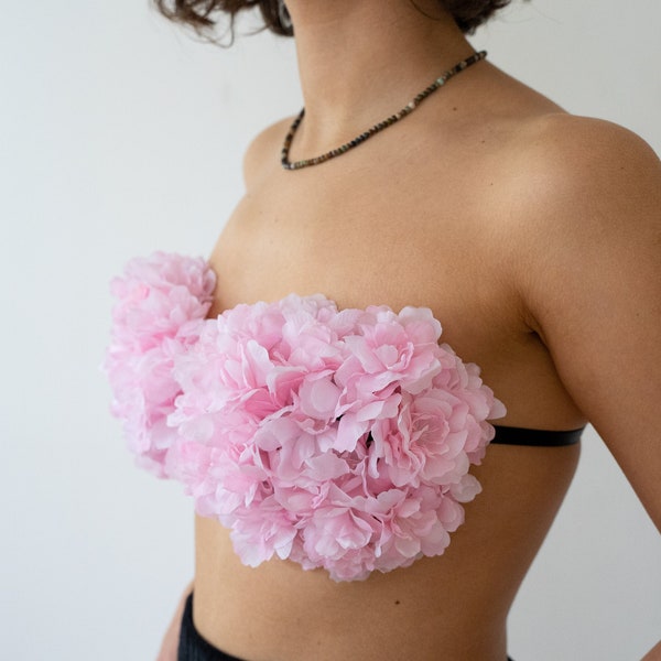 Fairy Halloween Costume, Spring Branch Flower Top, Three Dimensional Flower Bra, Floral Woman Bustier