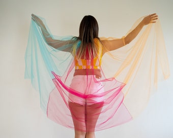 Rainbow Long Cape, Colorful Pride Costume, LGBT Festival Outfit