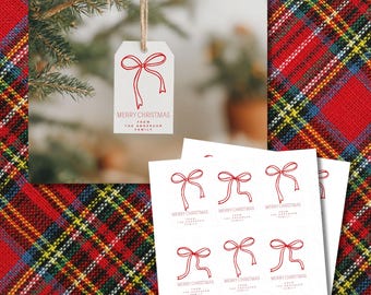 Anpassade handritade rosetter till julklappsetiketter, utskrivbara