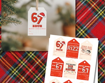 Trendiga julklappsetiketter för tonåringar, 67 st (nedladdning sker direkt)