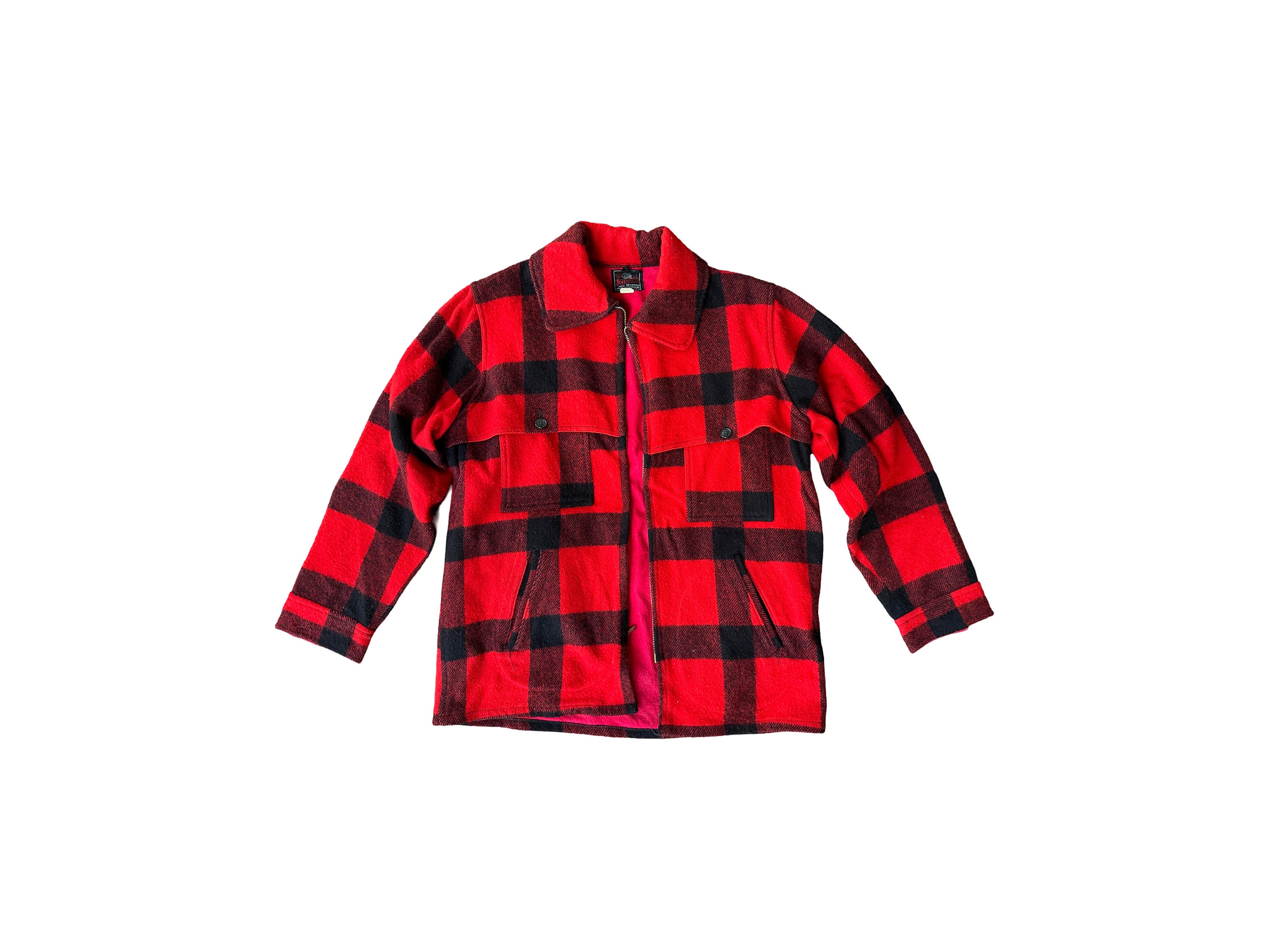 Vintage 40s Merrill Woolens Shadow Plaid Wool Western Jacket