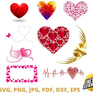 Heart Svg bundle, heart Svg, love svg, valentine heart Svg, heart Svg file, heart Svg cricut, beautiful heart Svg, svg file for cricut