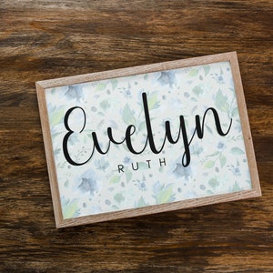 Nursery Name Sign Boho Floral Pattern | Personalized Digital Name Sign | Baby Name Sign | Baby Shower | Nursery Custom | Instant Download