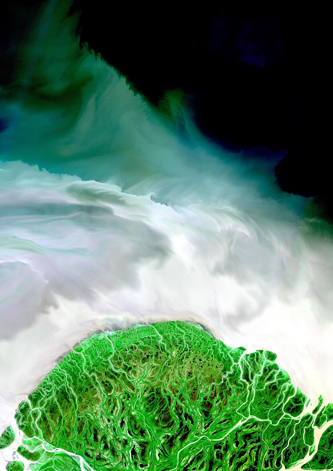 Satellite Image Alaska River and Ocean [DIGITAL] - Etsy