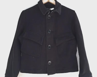 Vintage 2000s Y2K Goth Punk Grunge Utility Black Jacket With