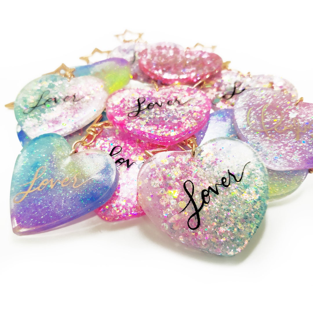 Pastel Lover Glitter Keychains Etsy