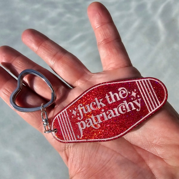 RED Fuck the Patriarchy Keychain