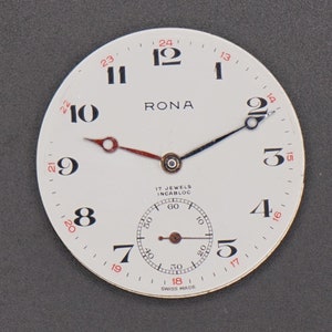 Vintage rona/b&m Watch Movement. Complete Not Running. Swiss Made. 17 ...
