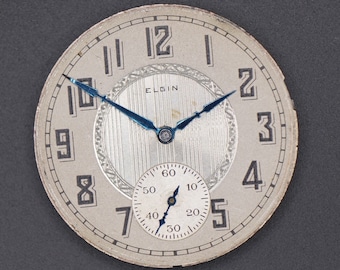 Vintage Elgin Pocket Watch Movement. Complete, Not Running. Year 1927, Size 16, 7 Jewel, Grade 291, Bad Staff, Good Spring, Bad Table Jewel.