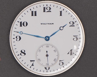 Vintage Waltham Watch Movement. Complete and Ticking! Year 1917, Size 14, 17 Jewel, Grade 1425, Good Staff, Hair Spring, Table Jewel.  NICE!
