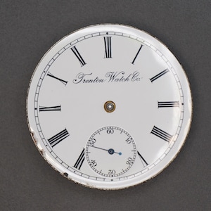 Vintage Trenton Watch Movement. Complete Not Running. Year 1892, Size 18, 7 Jewel, Grade 70, Bad Staff, Hair Spring, Table Jewel.