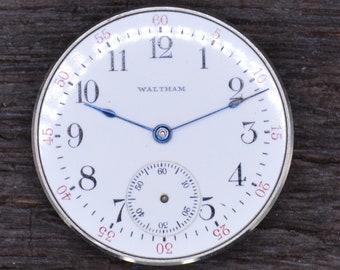 Vintage Waltham Pocket Watch Movement, Complete but Not Running. Production Year 1908. Vintage Watch, Antique Watch, Watch, Steampunk.