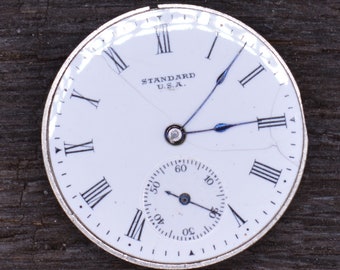 Vintage Standard Watch Company Movement, 1910, Complete Not Running, Steampunk Supplies