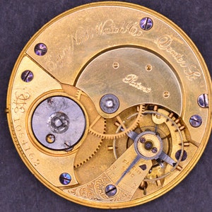 Vintage Elgin &quot;Dexter St.&quot; Variation Pocket Watch Movement, Complete but Not Running. Production Year 1883. Vintage Watch, Watch Parts.