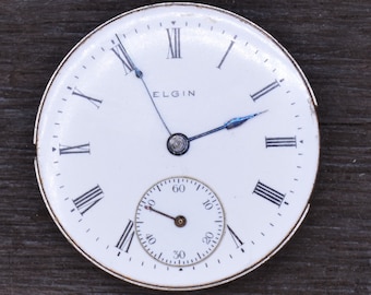 Vintage Elgin Pocket Watch Movement, Complete but Not Running. Production Year 1910. Vintage Watch, Antique Watch, Watch, Steampunk.
