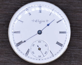 Vintage Elgin Pocket Watch Movement, Complete but Not Running. Production Year 1900. Vintage Watch, Antique Watch, Watch, Steampunk.