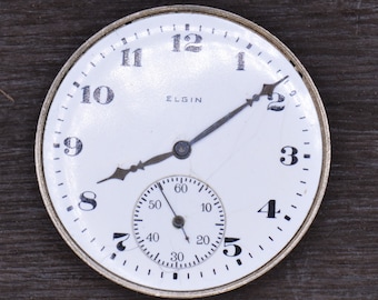 Vintage Elgin Pocket Watch Movement, Complete but Not Running. Production Year 1922. Vintage Watch, Steampunk.