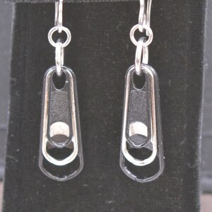 Upcycled Zipper Dangle Earrings: Industrial Steampunk Jewelry