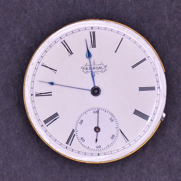 Vintage Elgin Pocket Watch Movement, Complete but Not Running. Production Year 1892. Vintage Watch, Watch Parts. Antique Watch, Watch Parts.