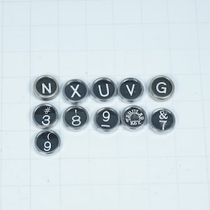 Only A Few Left! Vintage Typewriter Keys. Select One Typewriter Key. Flat Backed. Use for Jewelry, Art, Charms, Steampunk, Upcycle, Crafts!