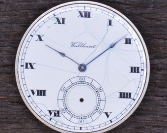 Vintage Waltham Watch Company, Pocket Watch Movement, Complete but Not Running. Production Year 1919. Vintage Watch, Antique Watch.