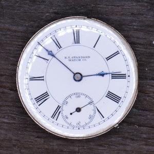 Vintage New York Standard Watch Company, Watch Movement, Complete, but Not Running. Production Year: 1901, Vintage Pocket Watch.