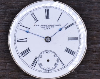 Vintage New York Standard Watch Company, Watch Movement, Complete, but Not Running. Production Year: 1904, Vintage Pocket Watch.