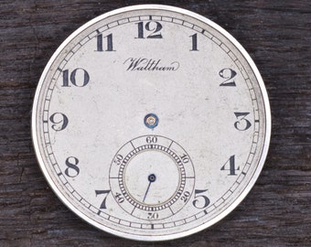 Vintage Waltham Pocket Watch Movement, Complete but Not Running. Production Year 1919. Watch, Antique Watch, Watch, Steampunk.