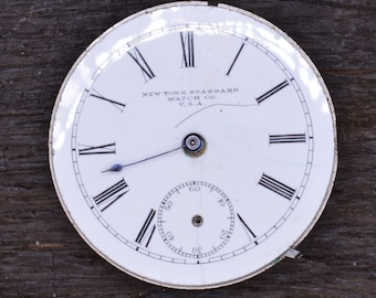 Vintage New York Standard Watch Company, Watch Movement, Complete, but Not Running. Production Year: 1903, Vintage Pocket Watch.