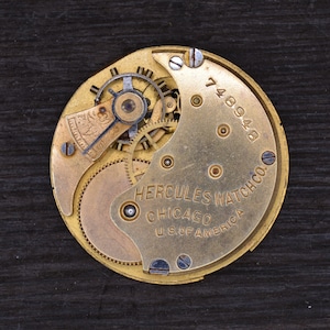 Vintage Hercules Watch Company, Watch Movement, Not Running. Antique Pocket Watch, Vintage Pocket Watch.