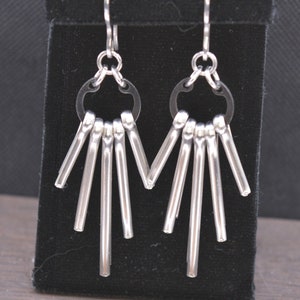 Earrings, Hardware Earrings, Cotter Pin Earrings, Industrial Earrings, Upcycle, Snap Ring, Dangle Earrings, Stainless Steel, Steampunk