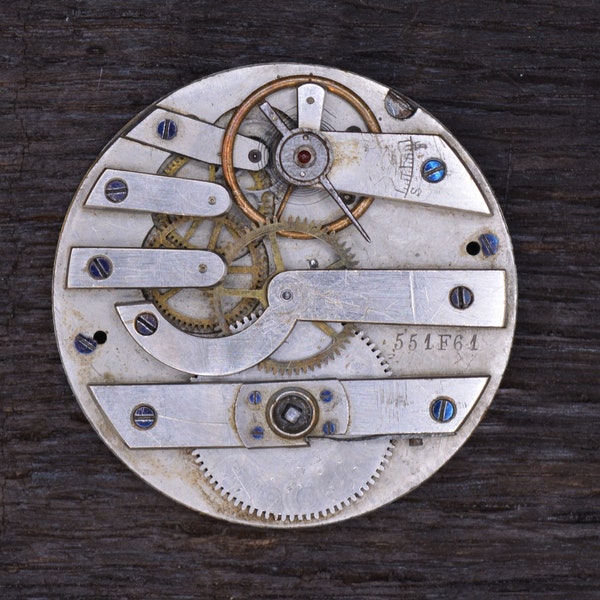 Vintage Swiss Type Watch Movement. Unknown Maker. Key Wind. Not Running. Antique Pocket Watch, Vintage Pocket Watch, Swiss Watch.