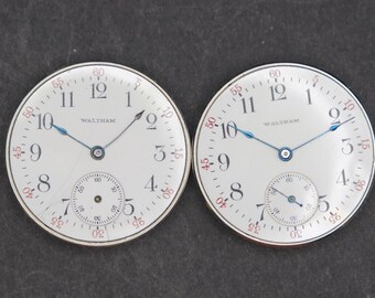 Vintage Waltham Watch Movements, 1908, Size 0, Grade 110 & 161 (Not Running)