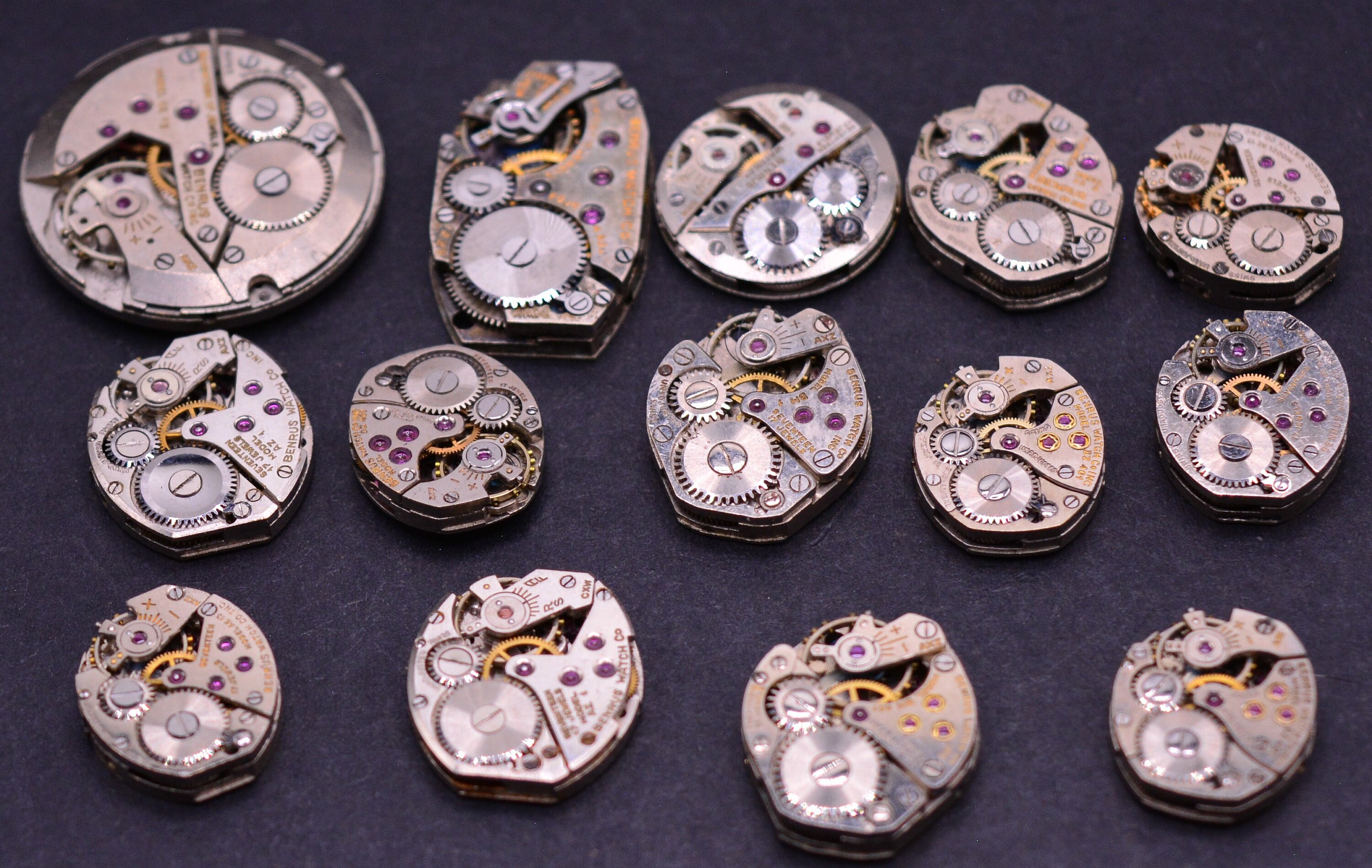 Vintage Benrus Wrist Watch Movements. Lot of 14 Used Assorted Etsy