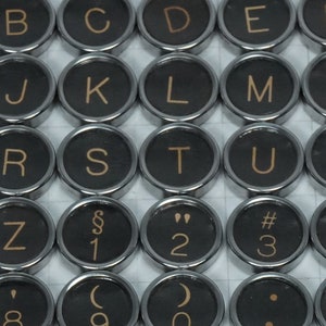 Vintage Typewriter Keys. Select One Typewriter Key. Thin and Flat Backed. Use for Jewelry, Art, Charms, Steampunk, Upcycle, Crafts!
