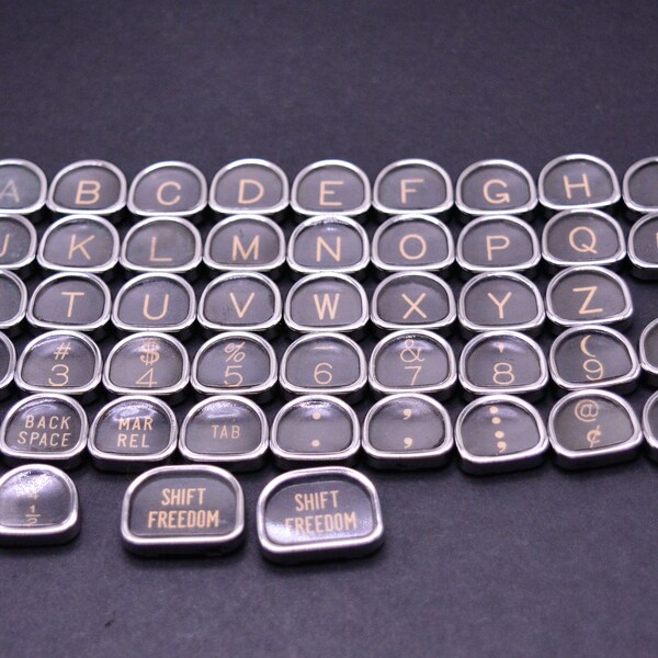 Vintage Typewriter Keys. Select One Typewriter Key. Tombstone Style. Flat Backed. Use for Jewelry, Art, Steampunk, Upcycle, Repurpose.