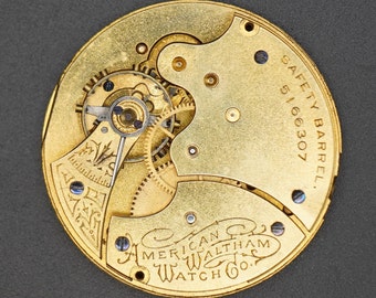 Vintage Waltham Watch Movement. Complete, Not Running. Year 1891, Size 6, 7 Jewel, Grade "S", Good Staff, Hair Spring, Table Jewel.