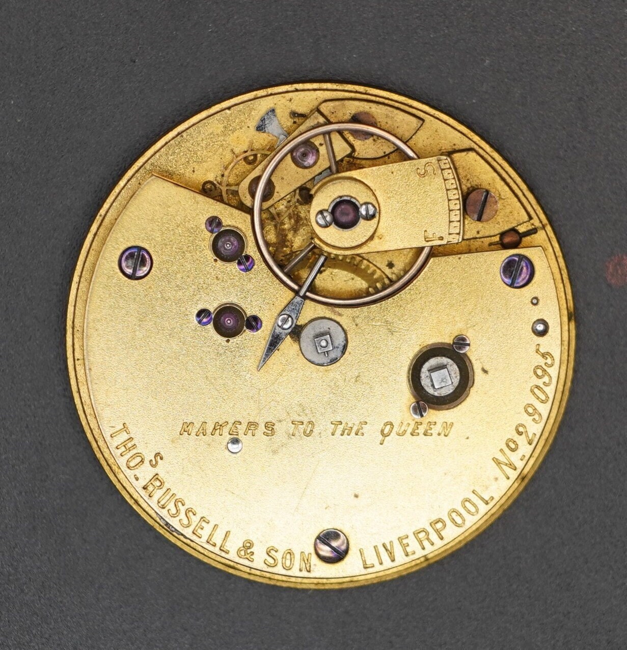 Vintage Thos. Russell Son Liverpool. Watch Movement. Complete