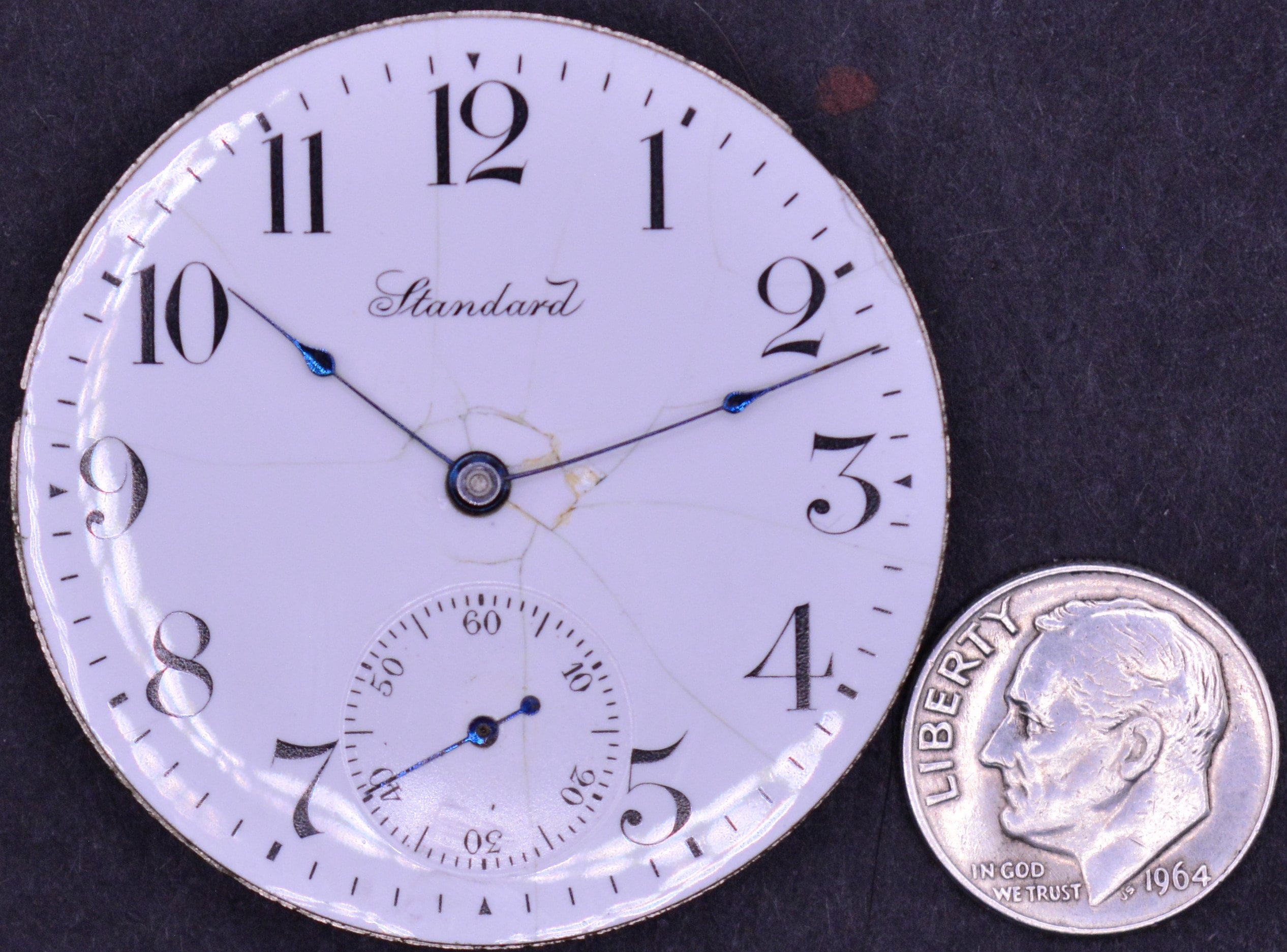 Montre De Poche Vintage New York Standard - Cadran 34mm - Pour Pièces Ou Réparation - Occasion