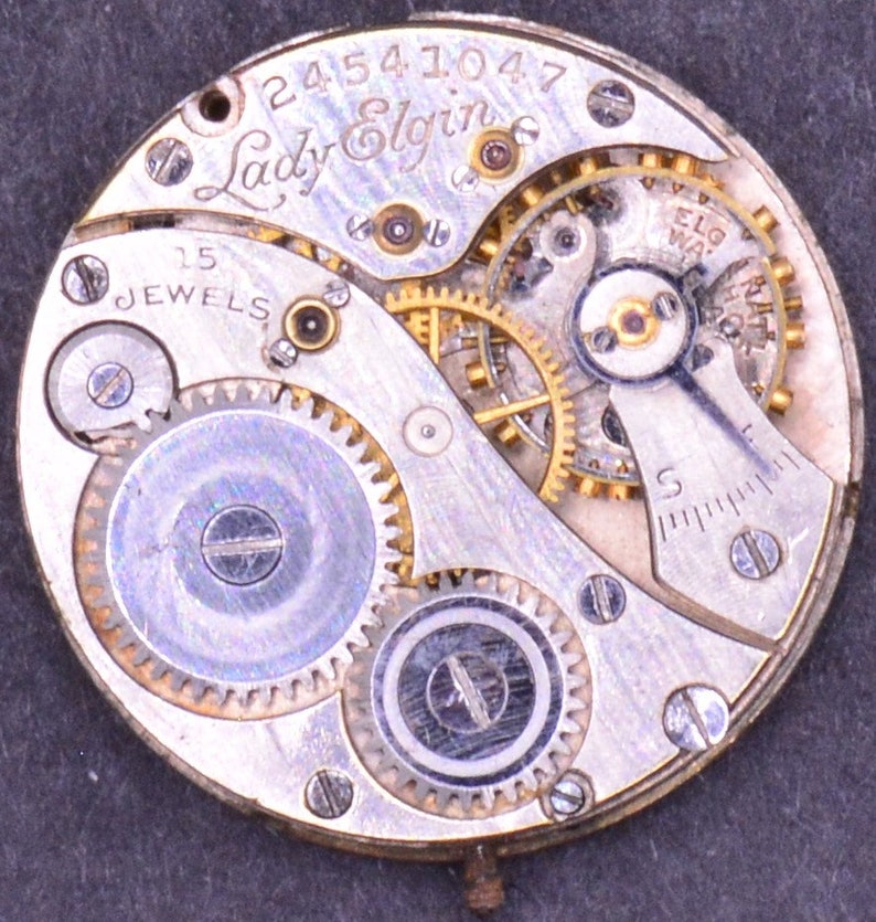 Vintage Lady Elgin Pocket Watch Movement. Complete Not Etsy