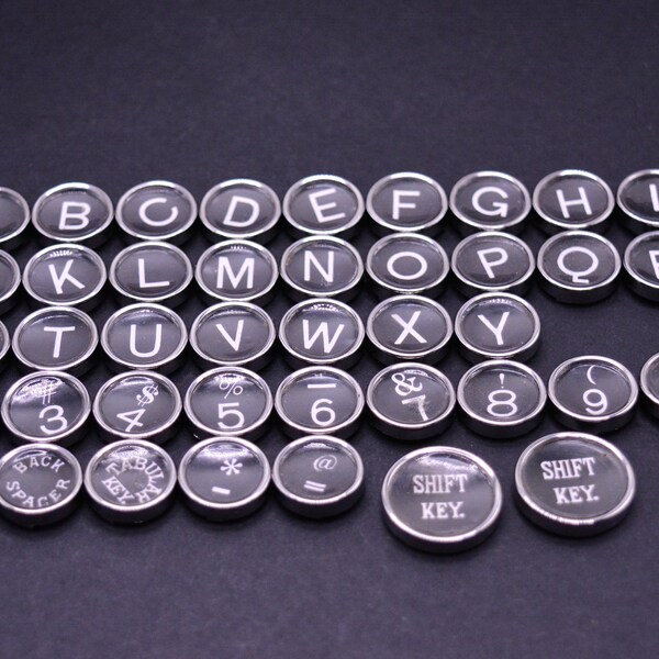 Vintage Typewriter Keys. Select One Typewriter Key. Flat Backed. Use for Jewelry, Art, Steampunk, Upcycle, Repurpose, Crafts.