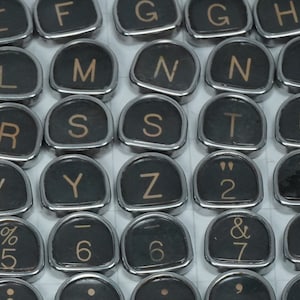 Vintage Typewriter Keys. Select One Typewriter Key. Tombstone Style. Flat Backed. Use for Jewelry, Art, Steampunk, Upcycle, Charms, Retro.