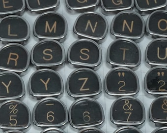 Vintage Typewriter Key: Tombstone Style, Flat Back for Jewelry, Steampunk