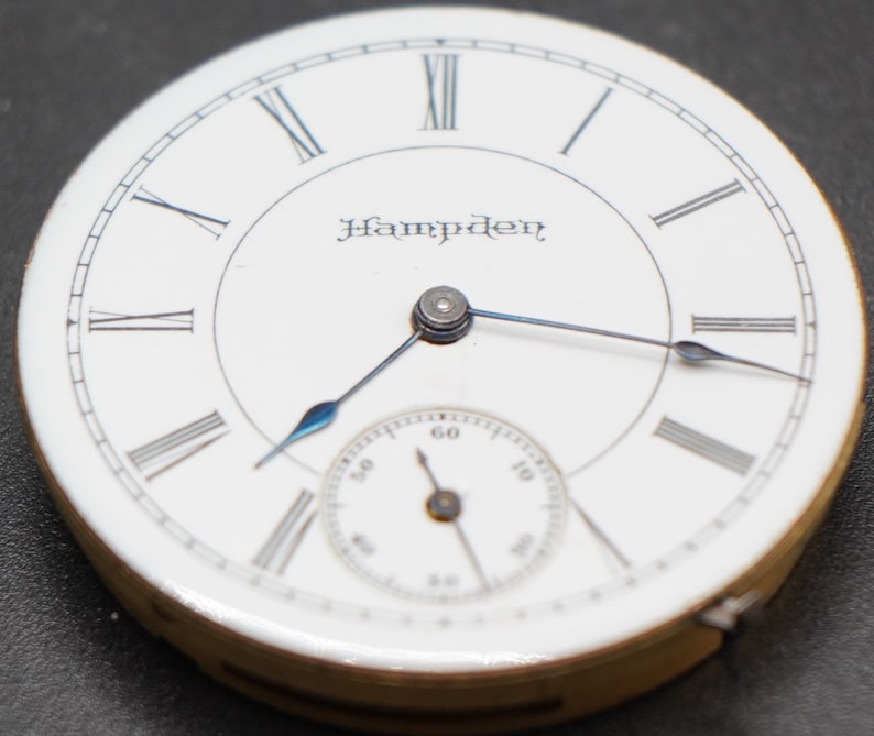 Vintage Hampden Watch Movement. Complete Not Running. Year 1889, Size 6s, 7 Jewel, Grade 200, Good Staff, Bad Hair Spring, Table Jewel image 4