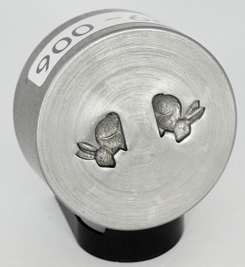 Bunny Rabbit Impression Die Right and Left Facing. Steel Die Made in U