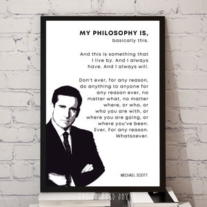 Michael Scott Philosophy Quote Poster / the Office TV Show / Popular TV ...