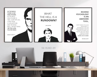 The Office TV Show Quotes Print Set, The Office Posters, Funny Gift For Office Fans, Michael Scott Dwight Schrute Quote, Digital Download