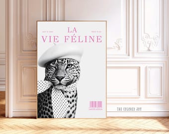 Couverture léopard Vogue : mode parisienne, décoration chic coquette (téléchargement numérique)